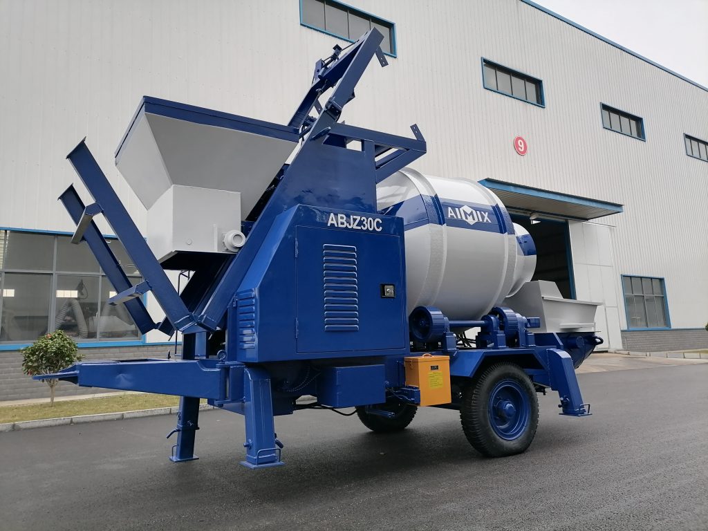 concrete mixer with pump