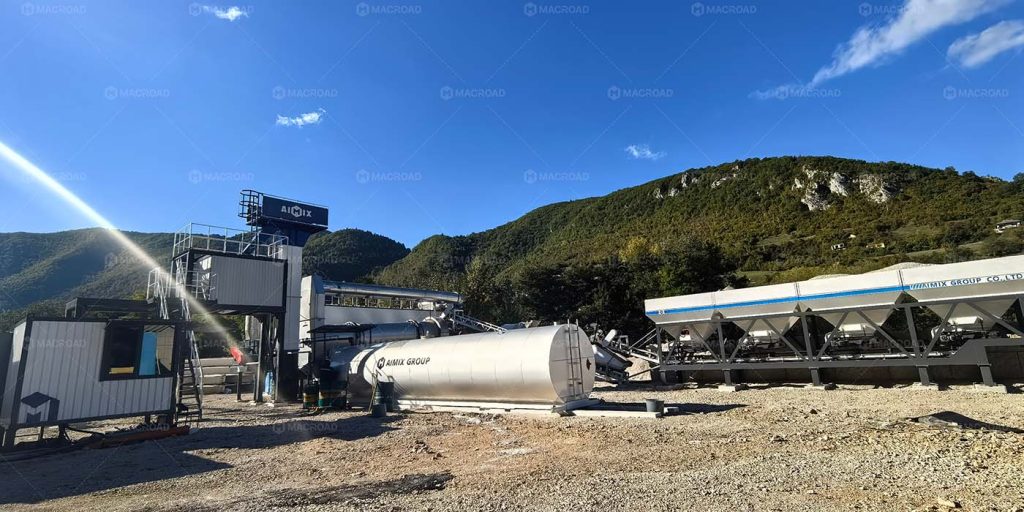 80TPH mobile drum mix asphalt plant for asphalt road building in Sarajevo, Bosnia and Herzegovina